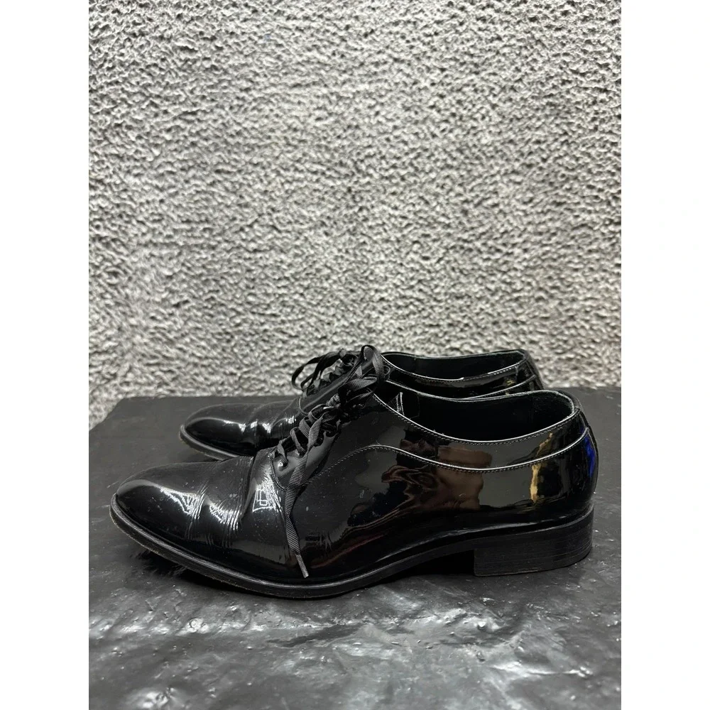 SuitSupply Tuxedo Oxford Patent‎ Leather Lace Up Shoes Black Mens Size 11.5 US